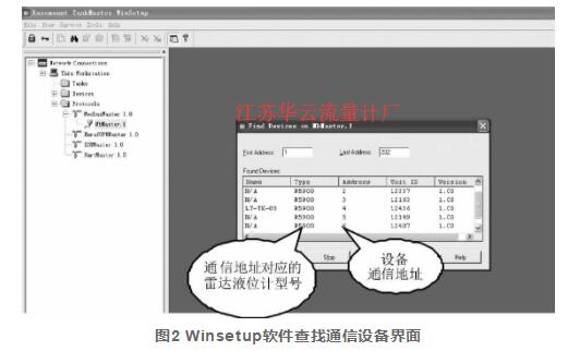 圖2 Winsetup軟件查找通信設備界面